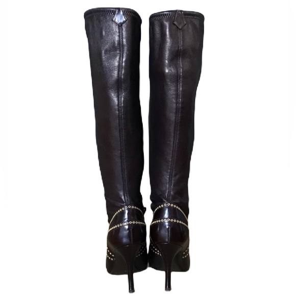 Sergio Rossi (Vero Cuoio) Over the Knee Leather Boots - Picture 3 of 13